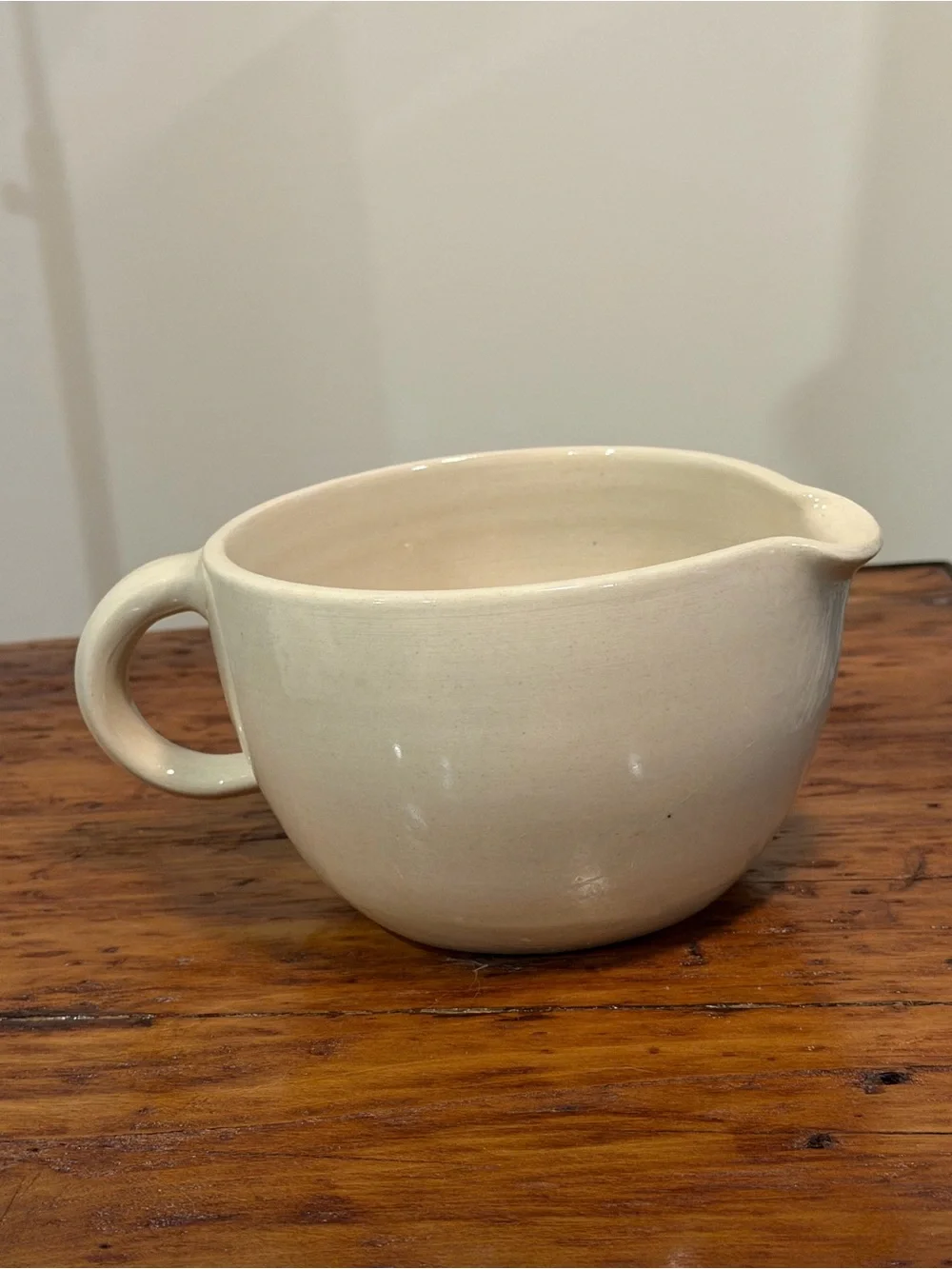 Cream Ceramic Mixing Bowl with Blue Landscape Design